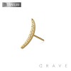IMPLANT GRADE TITANIUM THREADLESS PUSH IN CZ BEZEL ARCH MOON FAN TOP PART